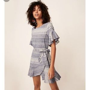 Express Striped Flutter Sleeve Dress